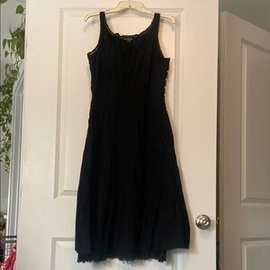 Cotton Black Sleeveless Dress- Lucky Brand